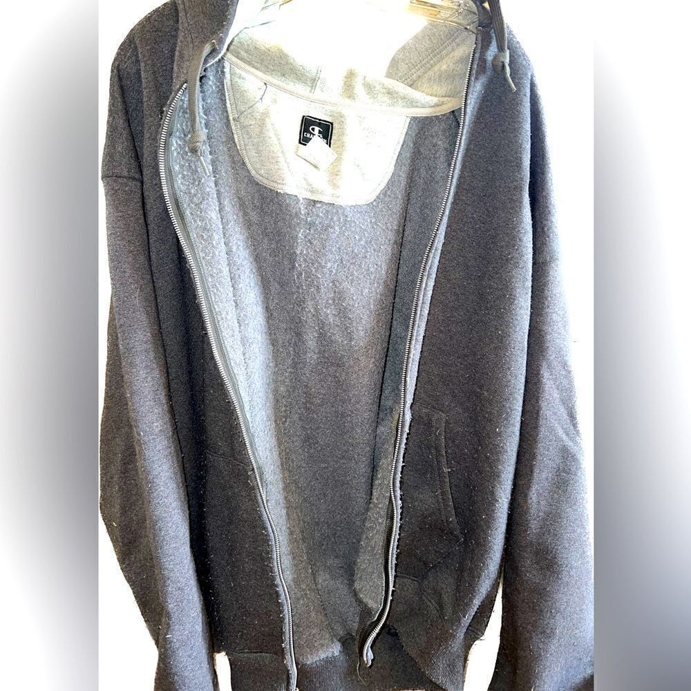 CHAMPION GREY hoody, heavy, preloved but lots of life!